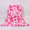 Dark Pink Cow Spot Print Flannel Blanket