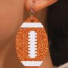 Grapefruit Orange Sequin Rugby Drop Earrings