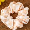 Grapefruit Orange Sunflower Print Hair Scrunchie