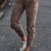 Leopard Animal Spots Pocketed Casual Skinny Pants