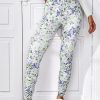 Purple Floral High Waist Yoga Fitness Leggings