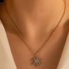 Gold Rhinestone Snowflake Christmas Fashion Necklace