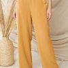 Yellow High Waist Wide Leg Casual Pants