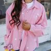 Pink Star Print Button Denim Jacket