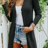 Black Ribbed Knit Duster Cardigan