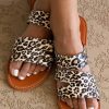 Leopard Cut Out Slip-on Flat Slippers