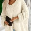 Apricot Loose Knitted V Neck Sweater