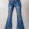 Sky Blue Vintage Frayed Tassel Bell Bottom Pants