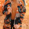 Orange Western Tribal Aztec Print Cardigan