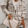 Khaki Plaid Removable Hood Buttoned Shacket