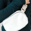 Bright White Sherpa Adjustable Strap Crossbody Bag