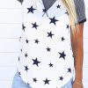 White Beneath The Stars Striped Raglan Sleeve Tee