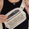 Shallow Khaki Adjustable Straps Zipper Clear Waist Bag