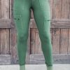 Green Hybrid Pocketed Cargo Leggings