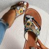 Multicolor Boho Sunflower Print Flat Flip Flops