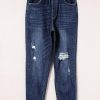 Blue Distressed High Waist Skinny Jeans