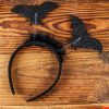 Black Feather Bat Antennae Halloween Party Headband