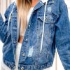 Casual And Stylish: Lightweight Hooded Denim Jacket For Everyday Wear