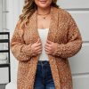 Elegant And Basic Long Sleeve Cardigan For Plus Size Women - Perfect For Daily Wear