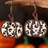 Multicolour Animal Print Pumpkin Shape Drop Earrings