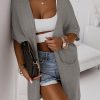 Gray Dolman Half Sleeve Pocketed Long Cardigan