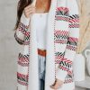 White Open Front Draped Geometric Cardigan