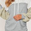 Women's Gray Colorblock Patchwork Pullover Hoodie