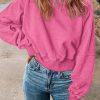 Rose Acid Wash V-shape Open Back Sweatshirt