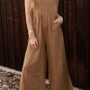 Comfortable And Trendy Wide Leg Jumpsuit With Convenient Pockets