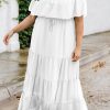 White Swiss Dot Plus Size Ruffle Tiered Maxi Dress