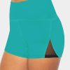 Green Mesh Cutout Patchwork Swim Shorts