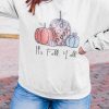 Gray Pumpkin Graphic Plus Size Pullover Sweatshirt