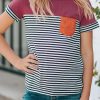 Red Toddler Striped Pocket Patched Tee