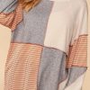 Multicolor Exposed Seam Colorblock Oversized Knit Top