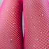 Pink Sexy Rhinestone Fishnet Pantyhose