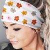 Bright White Flower Contrast Wide Elastic Headband