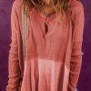 Versatile And Trendy Waffle Knit Tunic Length Top - Perfect For Fall Season