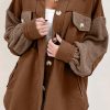 Chestnut Exposed Seam Elbow Patch Oversized Shacket