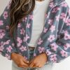 Stay Cozy And Fashionable With This Multicolour Flower Sherpa Jacket