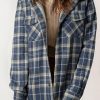 Versatile Women's Blue Plaid Jacket With Sherpa Lining For Extra Warmth