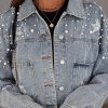 Fashionable And Durable Denim Jacket For Daily Wear - Distressed Details For Added Style