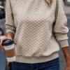 Stay Casual And Comfy With This Women's Beige Textured Sweatshirt