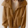 Stay Cozy And Chic With This Versatile Brown Fleece Jacket For Women