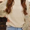 Versatile And Trendy: Long Sleeve Blouse With Crew Neck And Eye-Catching Leopard Print