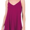 Pitaya Pink Spaghetti Strap V-Neck Flowy Tunic Tank Top