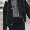 Timeless And Durable: Women's Black Denim Jacket For Winter Seasons