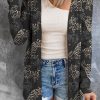 Black Wild Tiger Print Button Front Cardigan