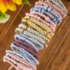 Pink Multicolour 20pcs Boho Knotted Hair Ties