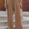 Fashionable Casual Bottoms: High Waist And Wide Leg Design