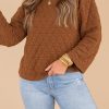 Chestnut Casual Crinkle Quilted Pullover Top